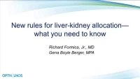 New Rules for Liver-Kidney Allocation - What You Need to Know (August 2017) icon