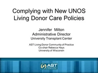 Complying with New UNOS Living Donor Care Policies icon