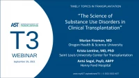 The Science of Substance Use Disorders in Clinical Transplantation icon