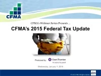 CFMA's 2015 Federal Tax Update icon