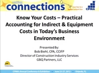 Know Your Costs - Practical Accounting for Indirect & Equipment Costs in Today's Business Environment icon