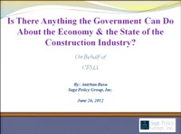 Is There Anything that the Government Can Responsibly Do About the State of the Economy & the State of the Construction Industry? icon