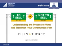 To Sell or Not To Sell: Understanding the Process to Value and Transition Your Construction Firm icon