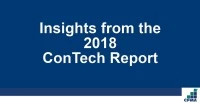 Insights from the 2018 ConTech Report icon