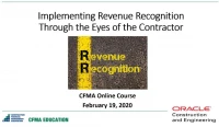 Revenue Recognition Through the Eyes of a Contractor - Day 1 icon