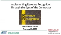 Revenue Recognition Through the Eyes of a Contractor - Day 2 icon