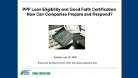 PPP Loan Eligibility and Good Faith Certification: How Can Companies Prepare and Respond   icon