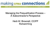 Managing the Prequalification Process - A Subcontractor's Perspective icon