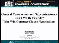 GCs & Subcontractors: Can't We Be Friends? Part II: Win-Win Contract Clause Negotiations icon