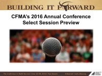 CFMA's 2016 Annual Conference Select Session Preview icon