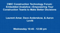 CMiC Construction Technology Forum: Embedded Analytics—Empowering Your Construction Teams to Make Better Decisions  icon