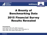 A Bounty of Benchmarking Data - 2015 Financial Survey Results Revealed icon