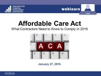 The Affordable Care Act: What Contractors Need to Know to Comply in 2016 icon