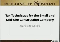 Tax Techniques for the Small & Midsize Construction Company icon