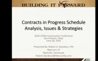 Advanced Session - Contracts in Progress Schedule: Analysis, Issues & Strategies icon