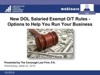 New DOL Salaried Exempt O/T Rules - Options to Help You Run Your Business icon