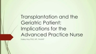 Transplantation and the Geriatric Patient: Implications for the Advanced Practice Nurse icon