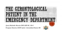 The Gerontological Patient in the Emergency Department icon