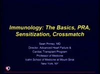 Immunology: The Basics, PRA, Sensitization, Crossmatch icon
