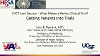 CVCT Joint Session - What Makes a Perfect Clinical Trial?  icon