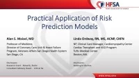 Practical Application of Risk Prediction Models icon