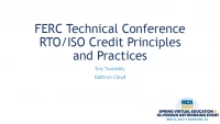 Follow-up from the FERC RTO/ISO Credit Technical Conference icon