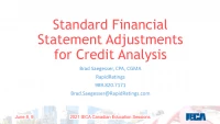 Standard Financial Statement Adjustments for Credit Analysis icon