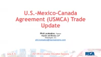 U.S.-Mexico-Canada Agreement (USMCA) Trade Update icon