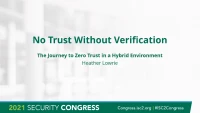 No Trust Without Verification - The Journey to Zero Trust in a Hybrid Environment icon