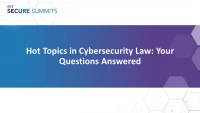 Hot Topics in Cybersecurity Law: Your Questions Answered icon