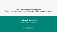 CRISPR droplet sequencing (CROP-seq)Massive-scale functional screens with single-cell transcriptome readout icon