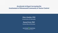 Accelerate to Equal: Increasing the Involvement of Women and Community in Vector Control icon