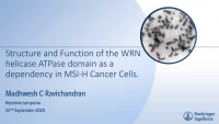Short Talk: Structure and Function of the WRN Helicase ATPase Domain as a Dependency in MSI-H Cancer Cells icon