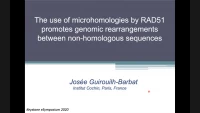 Short Talk: The Use of Microhomologies by RAD51 Promotes Genomic Rearrangements between Non Homologous Sequences icon