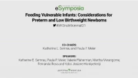Feeding Vulnerable Infants: Considerations for Preterm and Low Birthweight Newborns icon
