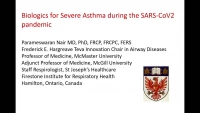 Biologicals for Severe Asthma during the COVID Pandemic icon