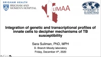 Short Talk: Integration of Genetic and Transcriptional Profiles of Innate Cells to Decipher Mechanisms of TB Susceptibility icon