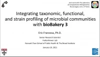Short Talk: Integrating Taxonomic, Functional, and Strain Profiling of Microbial Communities with bioBakery 3 icon