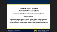 Short Talk: Xanthan Gum Digestion by Human Gut Microbiota icon