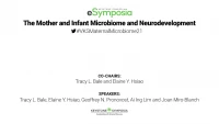 [Maternal Microbiome] The Mother and Infant Microbiome and Neurodevelopment icon