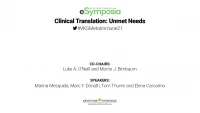 Clinical Translation: Unmet Needs icon