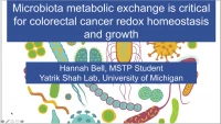 Short Talk: Microbiota Metabolic Exchange Is Critical for Colorectal Cancer Redox Homeostasis and Growth icon