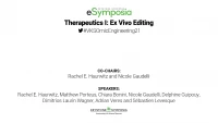 Therapeutics I: Ex Vivo Editing icon