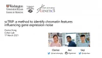 Short Talk: scTRIP: A Method to Identify Chromatin Features Influencing Gene Expression Noise icon