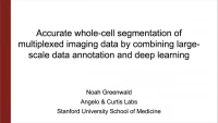 Short Talk: Accurate Whole-Cell Segmentation of Multiplexed Imaging Data by Combining Large-Scale Data Annotation and Deep Learning icon