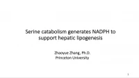 Short Talk: Serine Catabolism Generates NADPH to Support Hepatic Lipogenesis icon