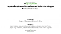 Hepatobiliary Cancer Biomarkers and Molecular Subtypes icon