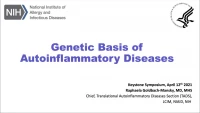 Genetic Basis of Autoinflammatory Diseases icon