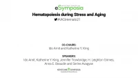 Hematopoiesis during Stress and Aging icon