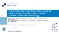 Short Talk: Anti-Arrhythmic Ion Channel Engineering Enables Self-Restoration of Cardiac Rhythm: Towards Synthetic Biomedicine in Cardiology icon